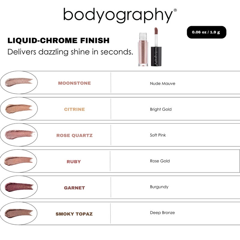 Bodyography Crystal Glide Liquid Eyeshadow - Citrine (Bright Gold)| Weightless, Long-Lasting Liquid Chrome Eye Color | Buildable, Crease-Proof and the color is: Citrine - Bright Gold - Image 2